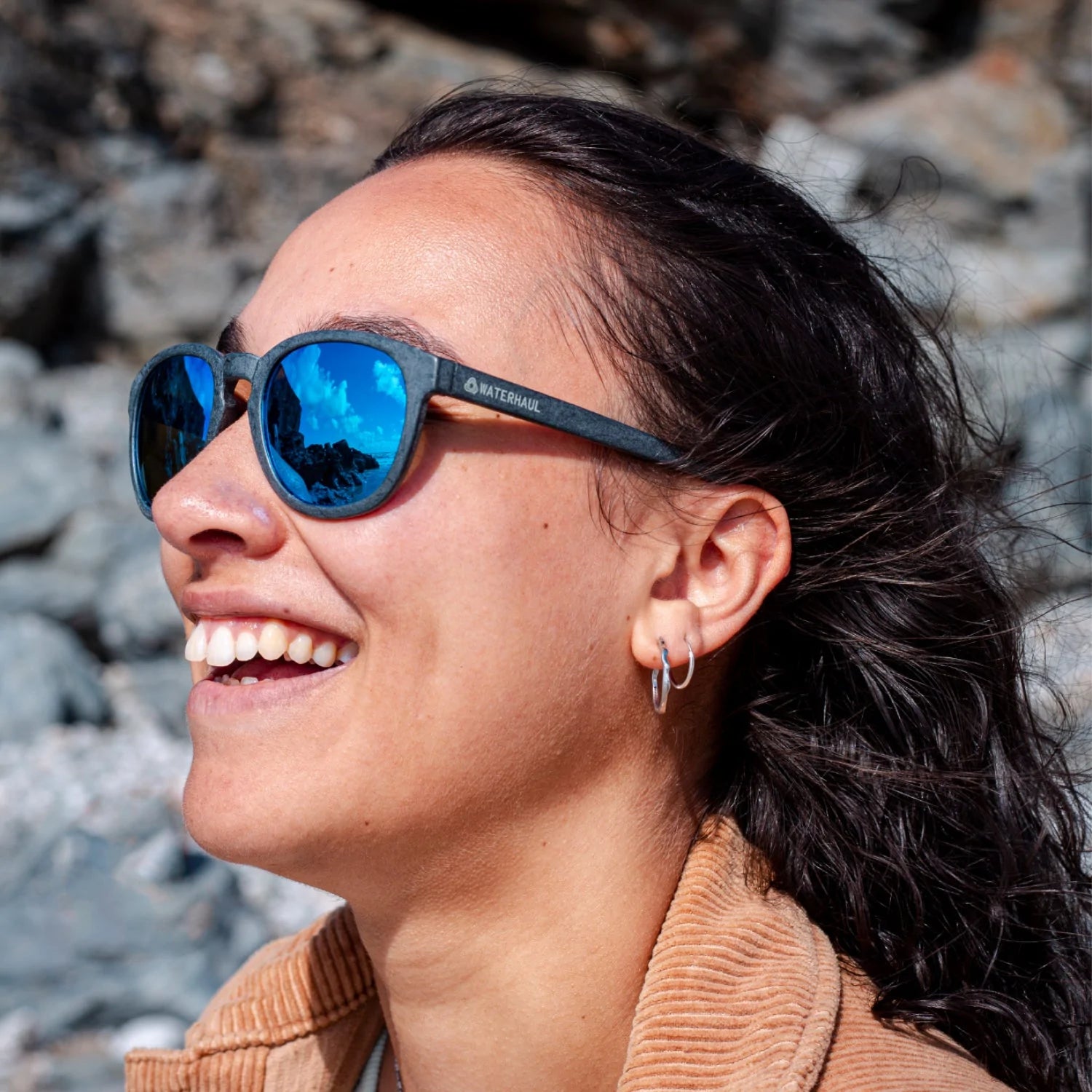 Woman wearing Crantock sunglasses