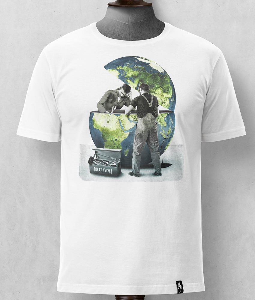 Dirty Velvet T-Shirt - Global Breakdown White - Clothing by Dirty Velvet