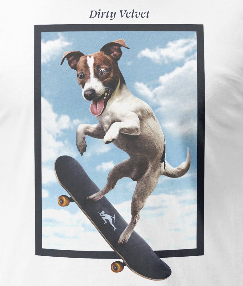Dirty Velvet T-Shirt - Skate Dog White - Clothing by Dirty Velvet