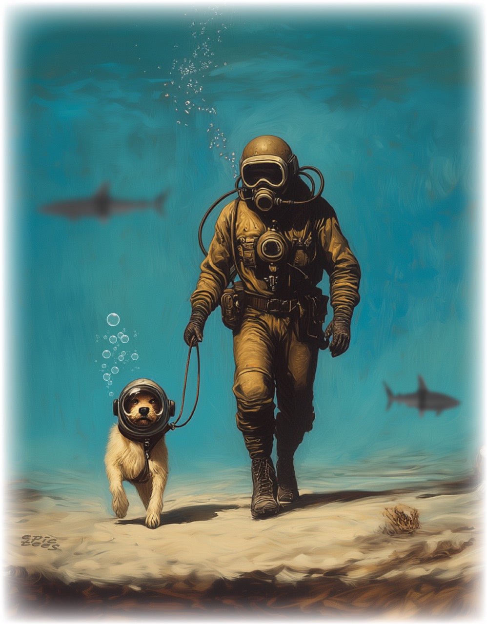 Diver Dog Long Sleeve Tee - Long Sleeve Tee by Epic Tees