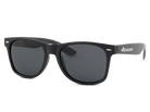 Black sunglasses with a BioSunnies logo on a white background