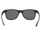 Black sunglasses with dark lenses on a white background