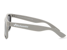 Gray sunglasses with 'BioSunnies' branding on a white background