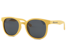 Yellow sunglasses with dark lenses on a white background