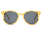 Yellow sunglasses with dark lenses on a white background