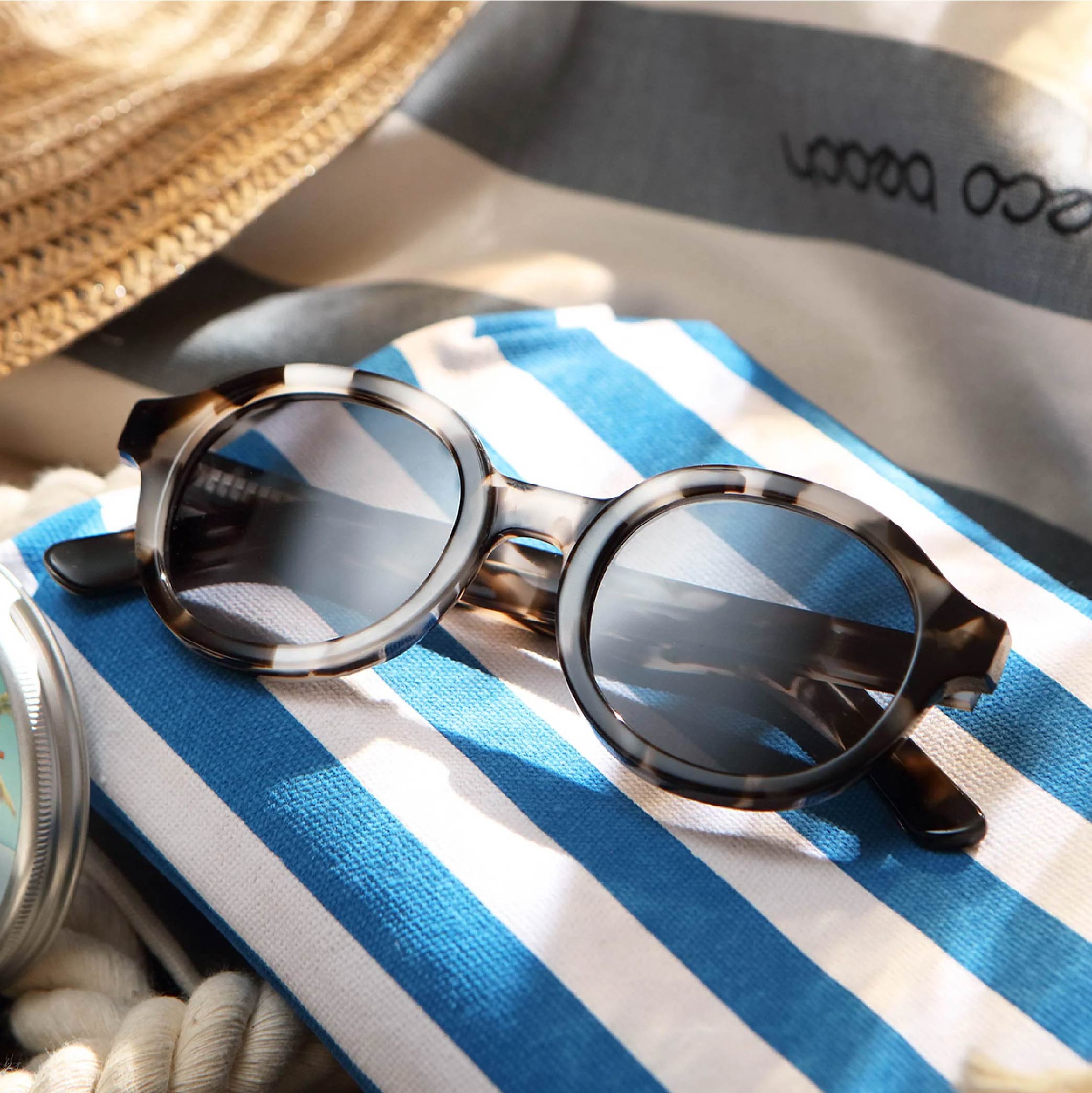 Black & white tortoishell bio-acetate Sunglasses