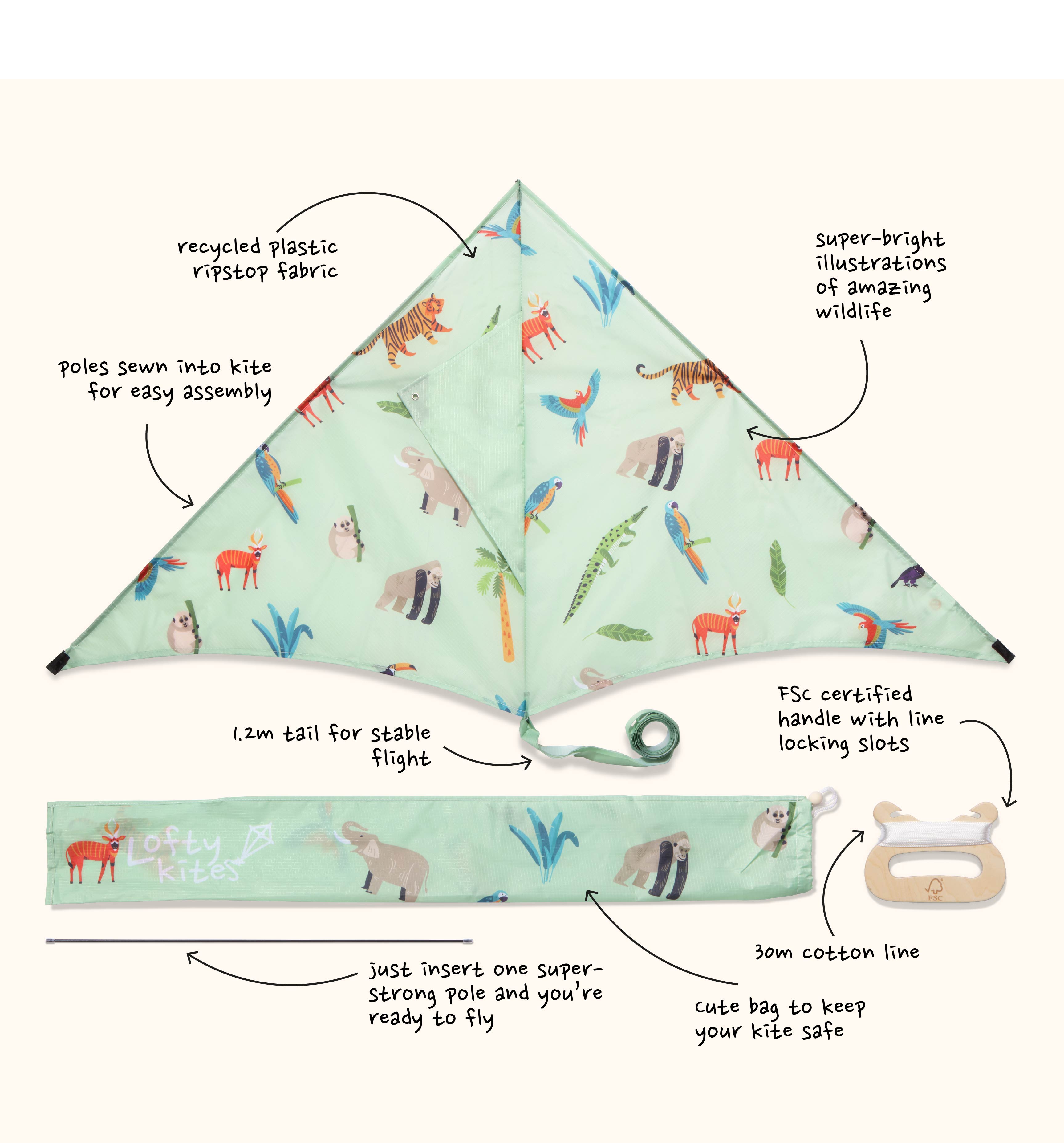 Jungle - Sustainable Kite From Lofty Kites