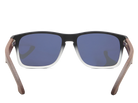 Sunglasses with black and brown frame on a white background