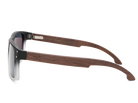 Sunglasses with wooden frame on a white background