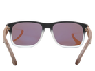 Sunglasses with black and brown frame on a white background