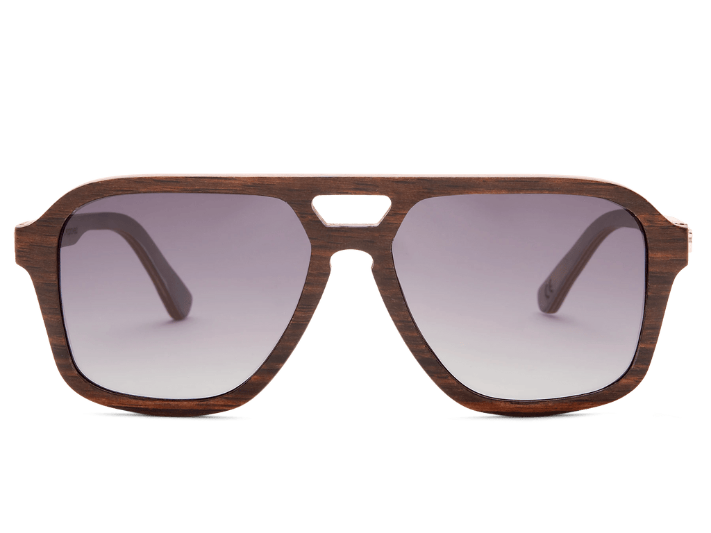 Aviator Fusion: Aluminium and wood aviator-style sunglasses