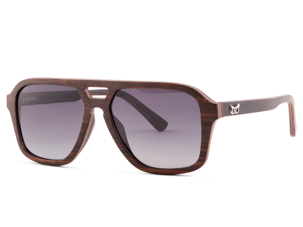 Aviator Fusion: Aluminium and wood aviator-style sunglasses
