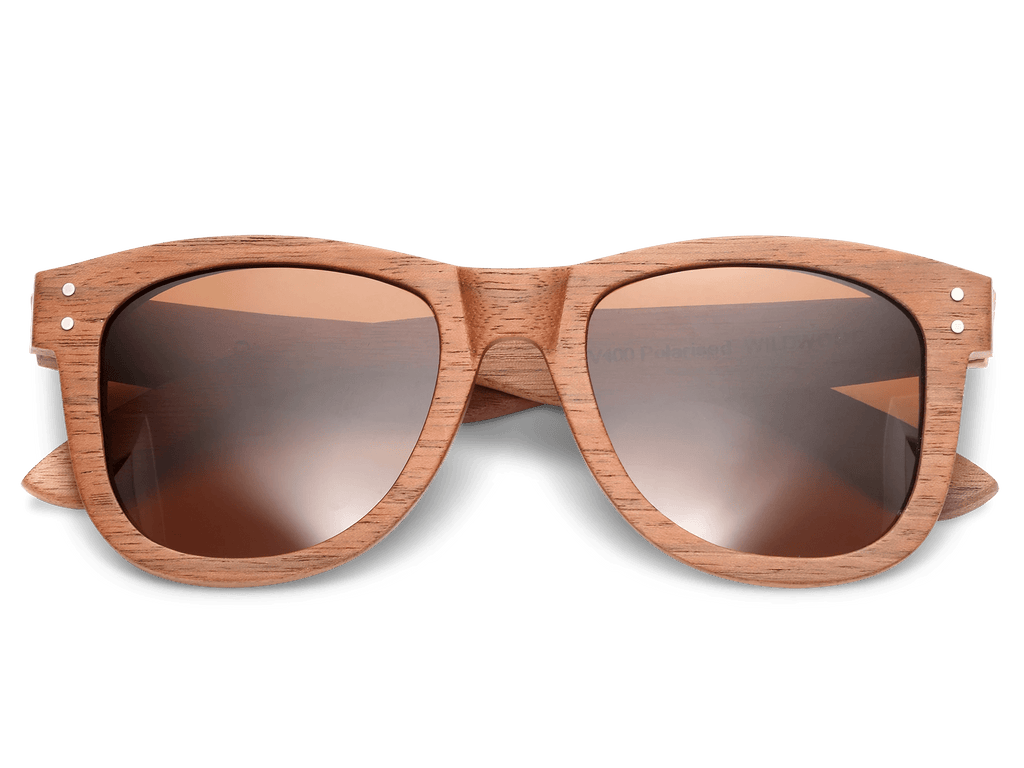 Classic Walnut Sunglasses with golden brown lenses