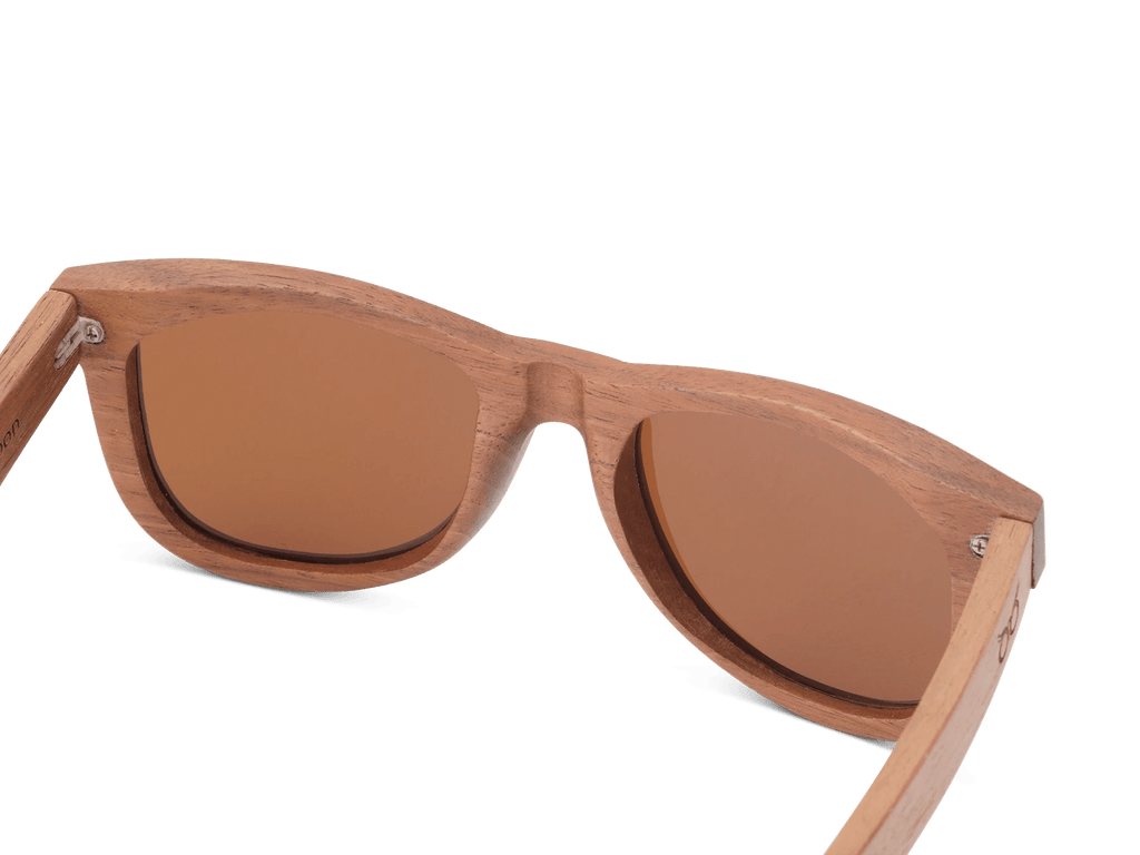 Classic Walnut Sunglasses with golden brown lenses