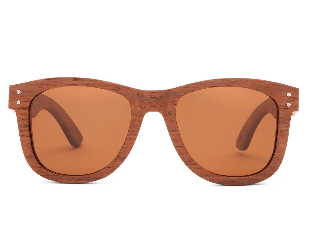 Classic Walnut Sunglasses with golden brown lenses