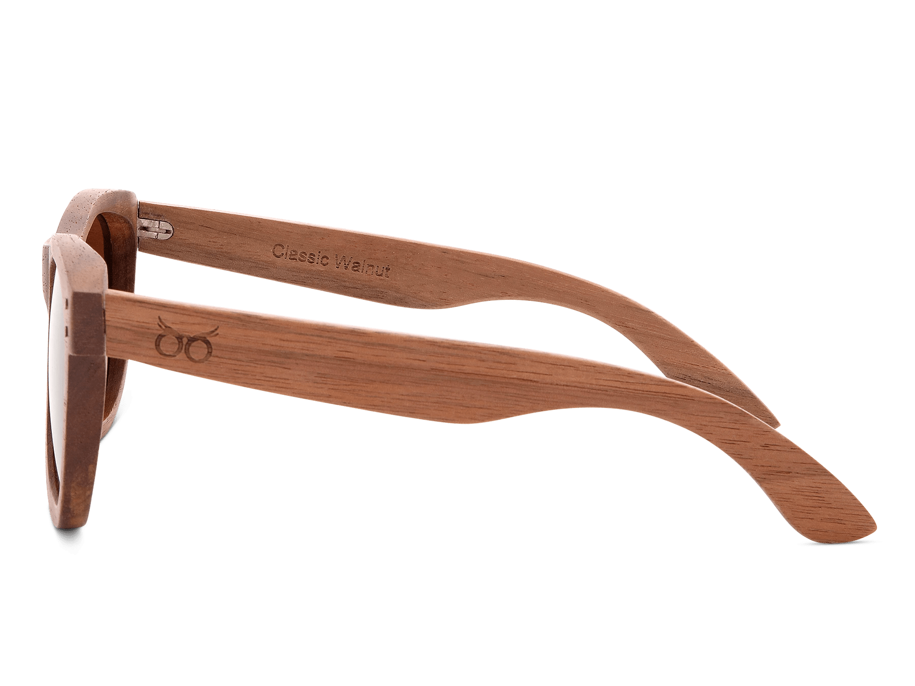 Classic Walnut Sunglasses with golden brown lenses