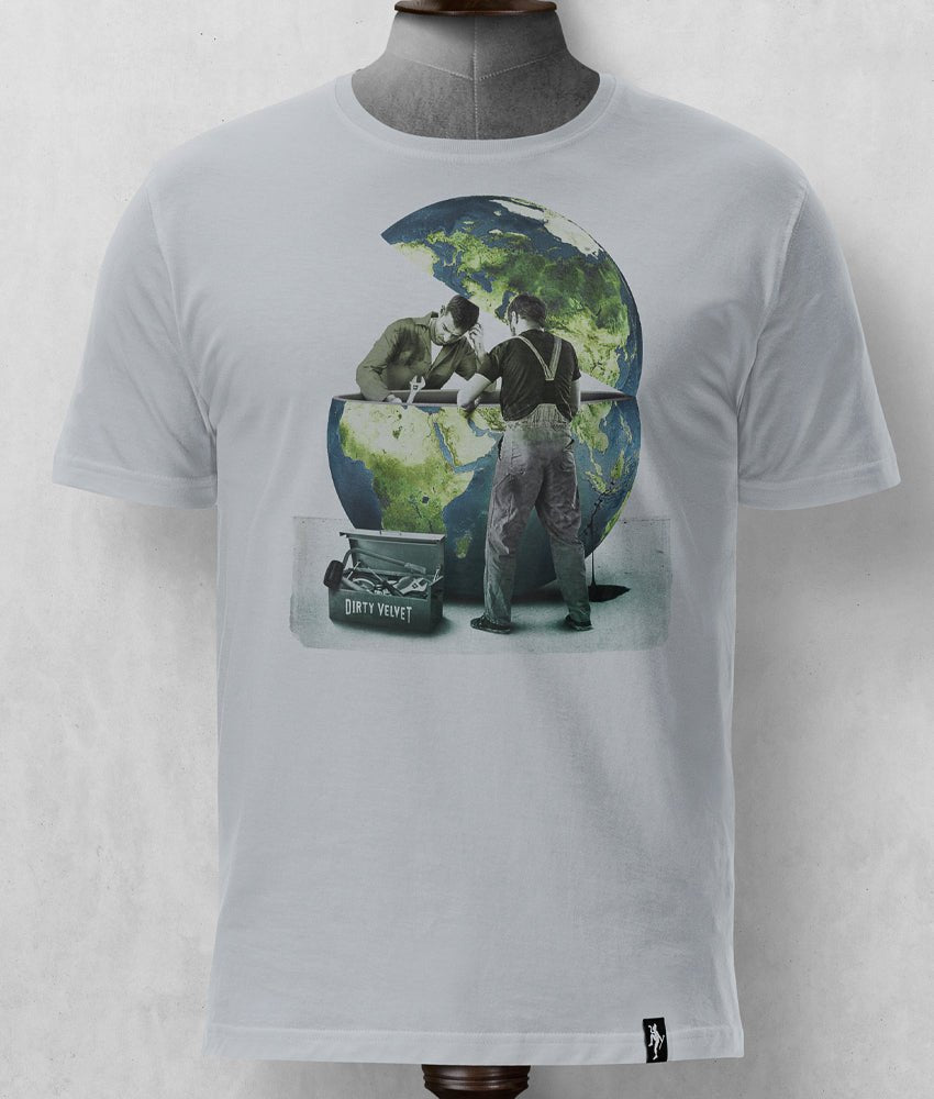 Dirty Velvet T-Shirt - Global Breakdown Grey - Clothing by Dirty Velvet