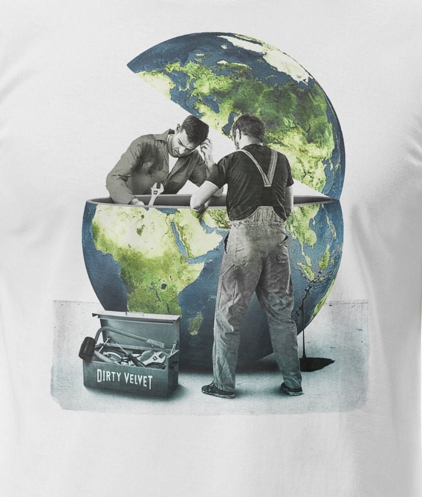 Dirty Velvet T-Shirt - Global Breakdown White - Clothing by Dirty Velvet