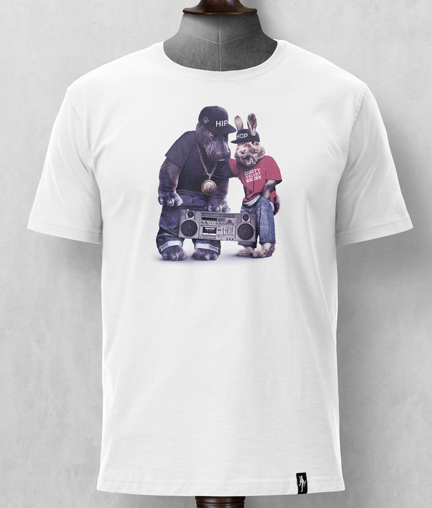 Dirty Velvet T-Shirt - Hip Hop White - Clothing by Dirty Velvet