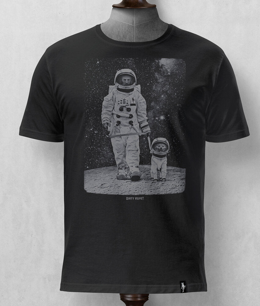 Dirty Velvet T-Shirt - Moon Walkies (Black) - Clothing by Dirty Velvet