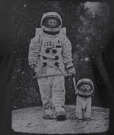 Dirty Velvet T-Shirt - Moon Walkies (Black) - Clothing by Dirty Velvet