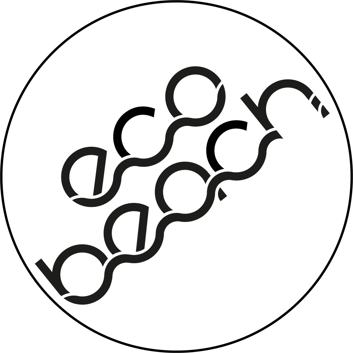 Circular Eco Beach logo with a stylized design of interconnected shapes