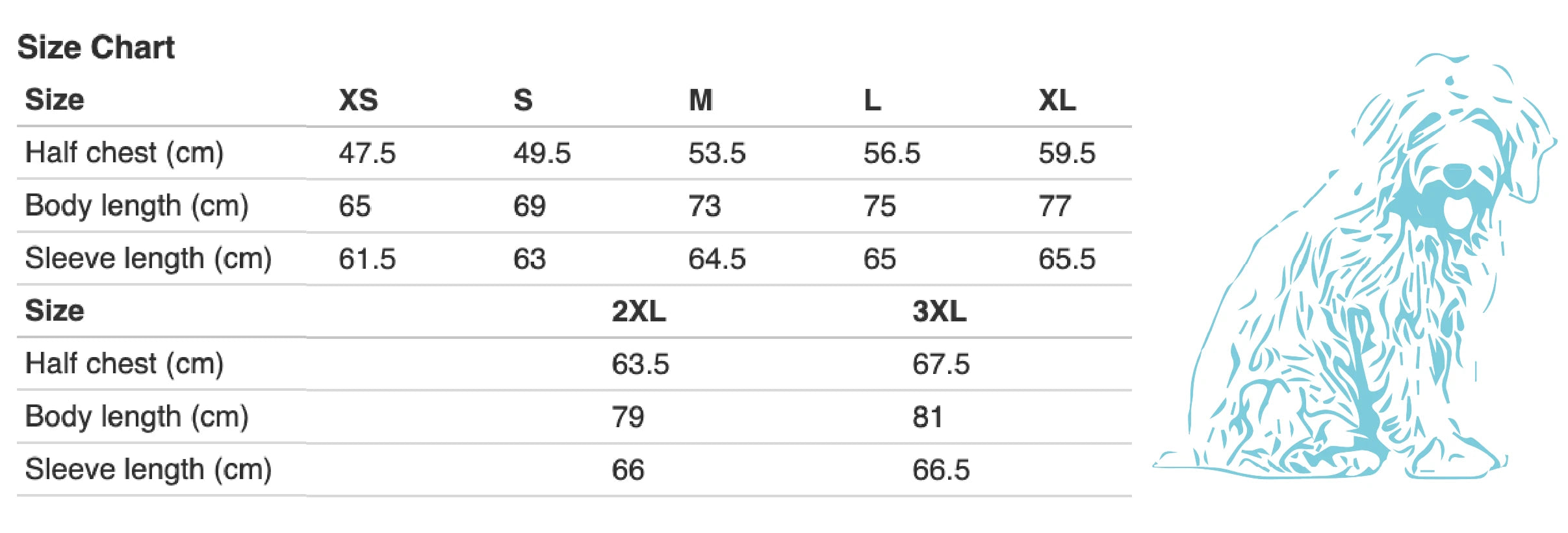 Epic clothing size guide