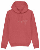 Heather red organic hoodie