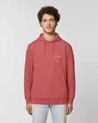 Heather red organic hoodie