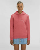 Heather red organic hoodie