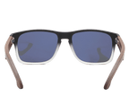 Sunglasses with black and brown frame on a white background