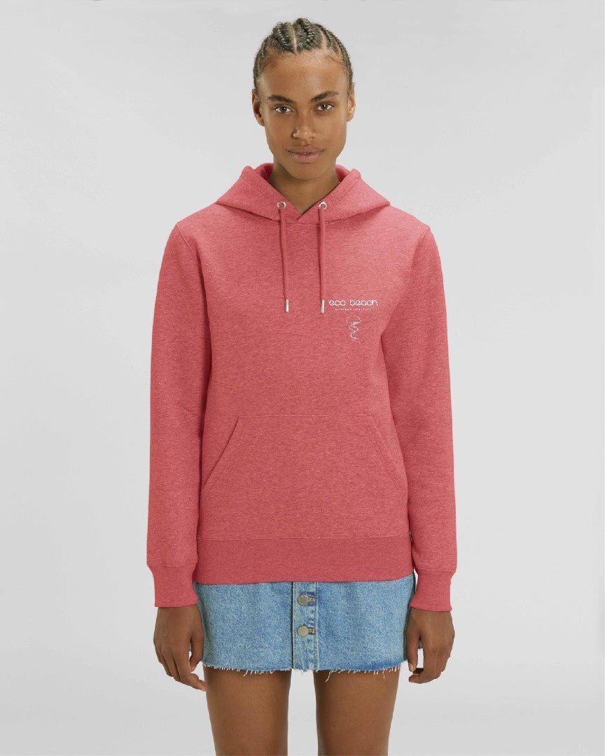 Heather red organic hoodie