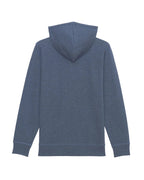 Organic Cotton Unisex Zipper Hoodie in Blue