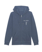 Organic Cotton Unisex Zipper Hoodie in Blue