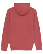 Organic Cotton Unisex Zipper Hoodie in Carmine Red