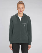 Organic Cotton Unisex Zipper Hoodie in Anthracite Grey