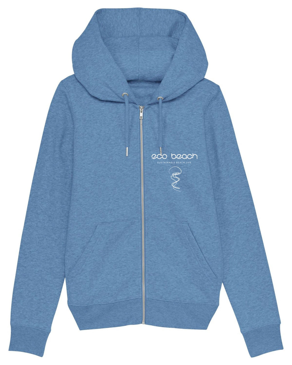 Women's Beach Zipper Hoodie in Blue