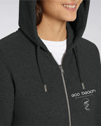 Women's Beach Zipper Hoodie in Dark Grey