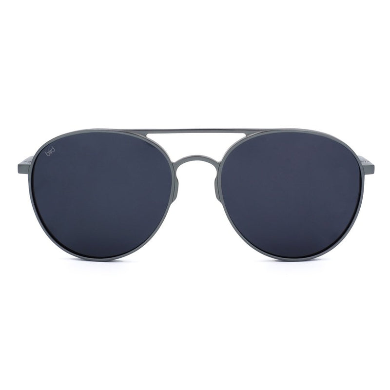 front view of large aviator sunglasses with polarised lenses