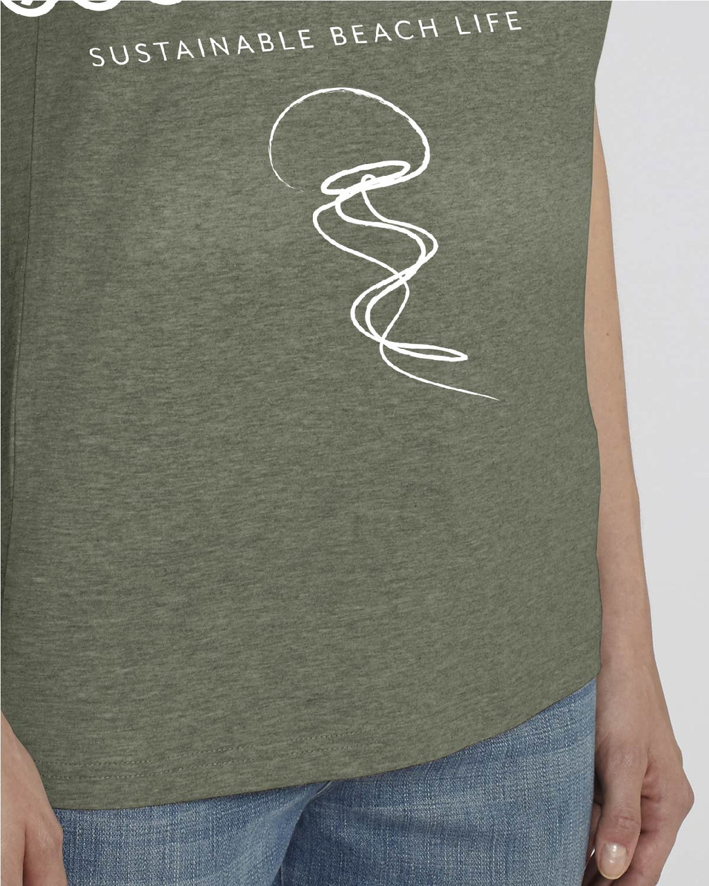 Heather Khaki Organic T shirt