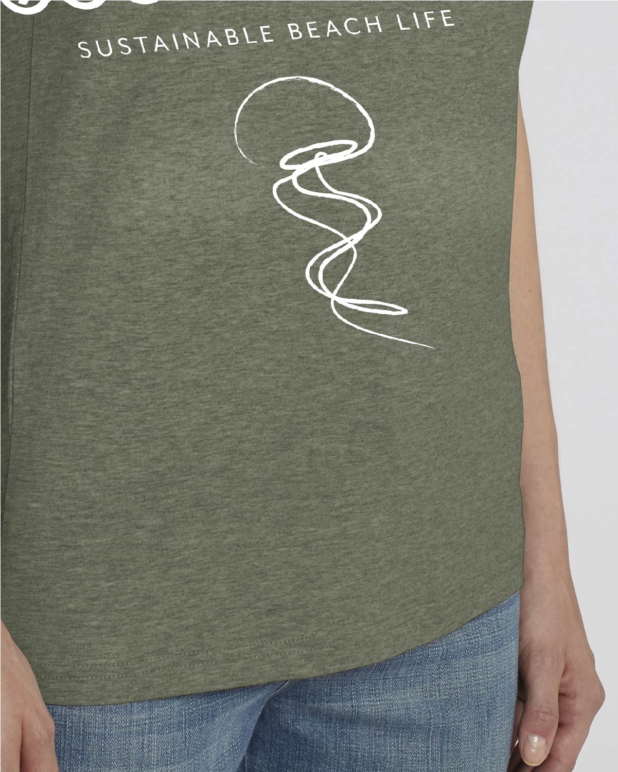 Heather Khaki Organic T shirt